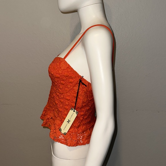 NIGHTCAP *Sunflower* lace corset cami top in Sunset orange XS S - Picture 5 of 10